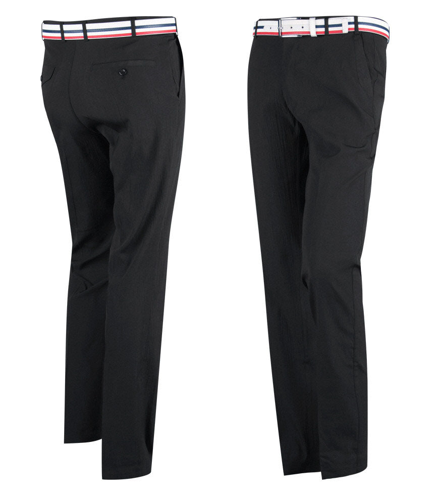 Black Spandex Golf Wear Trousers Mens Pants UV Cut Slim Fit Basic