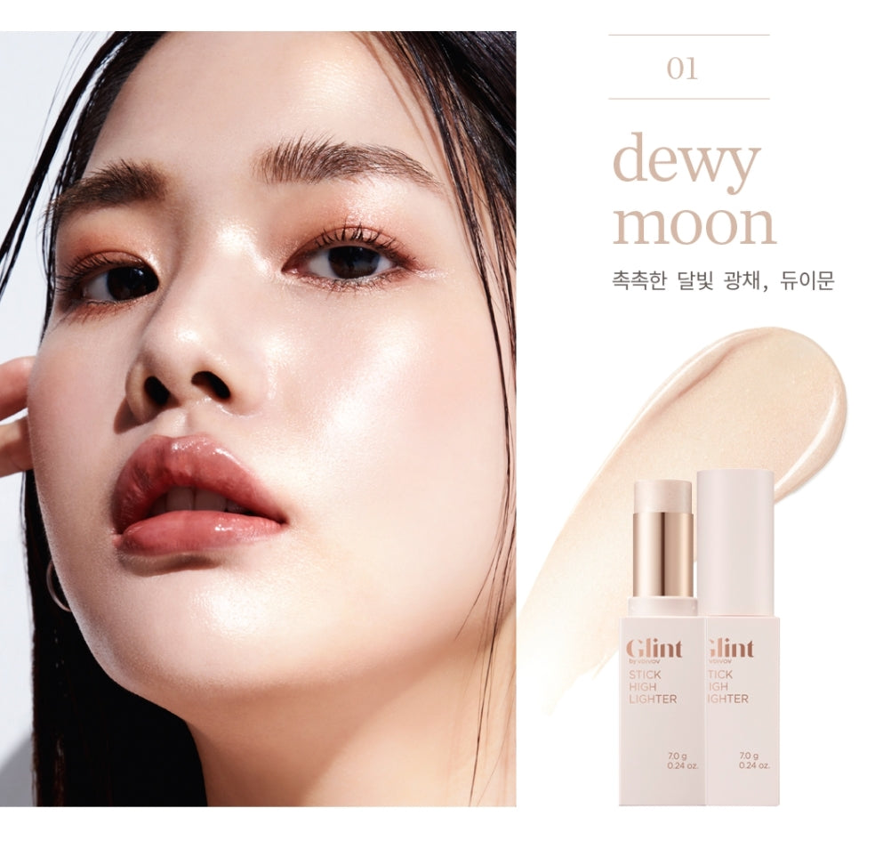 Glint X JEYU Stick Highlighter 01 Dewy Moon 7g Facial Glow Shimmer Makeup Beauty
