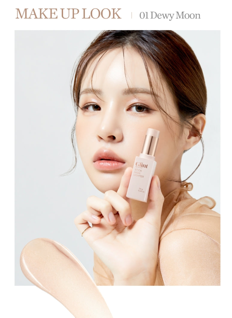 Glint X JEYU Stick Highlighter 01 Dewy Moon 7g Facial Glow Shimmer Makeup Beauty