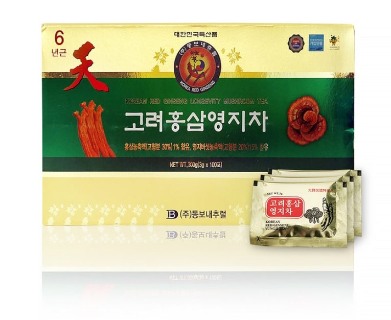 Korean Red Ginseng Longevity Mushroom Tea 3g x 100 bags stamina memory