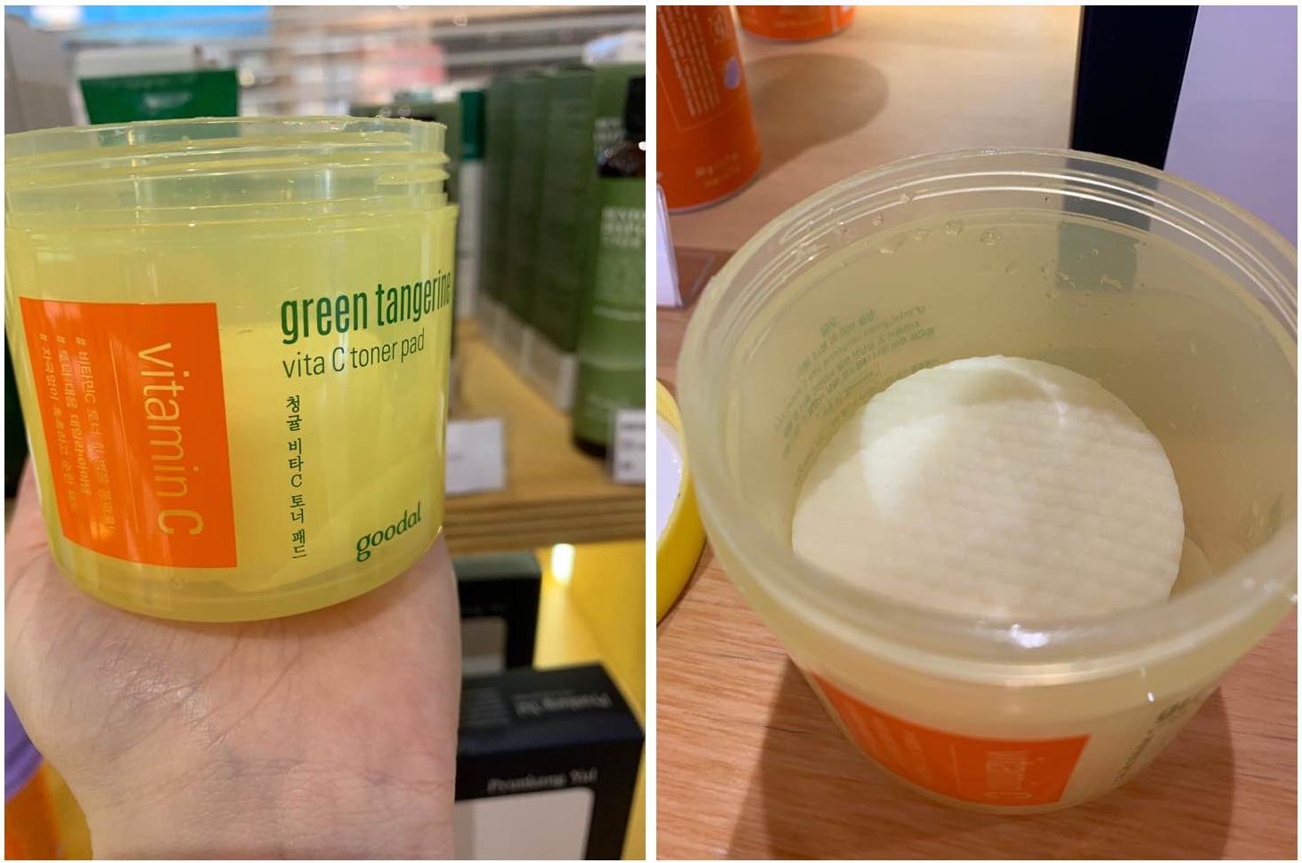 Goodal Green Tangerine Vita C Toner Pads Facial Skincare Korean Yellow