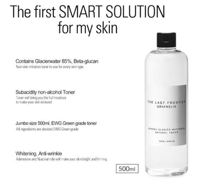 GRAYMELIN ALASKA GLACIER WATER 85 NATURAL TONER 500ml Skincare Facial