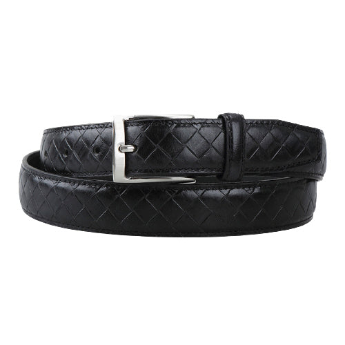 Black Mesh Leather Belts Mens Accessories Buckle Business Casual Suit