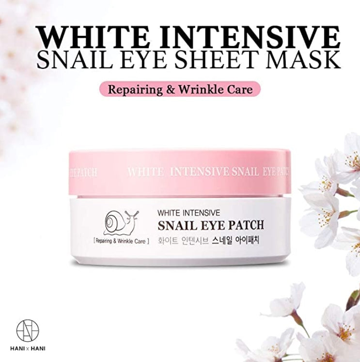 HANI x HANI White Intensive Snail Eye Patch 60ea Skincare Facial Anti Wrinkles Dark Circles Elasticity