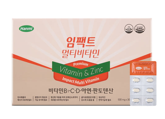 HANMI Impact Multi Vitamin 90 Tablets Premium Vitamin & Zinc Health Supplements Vitality Pantothenic Acid