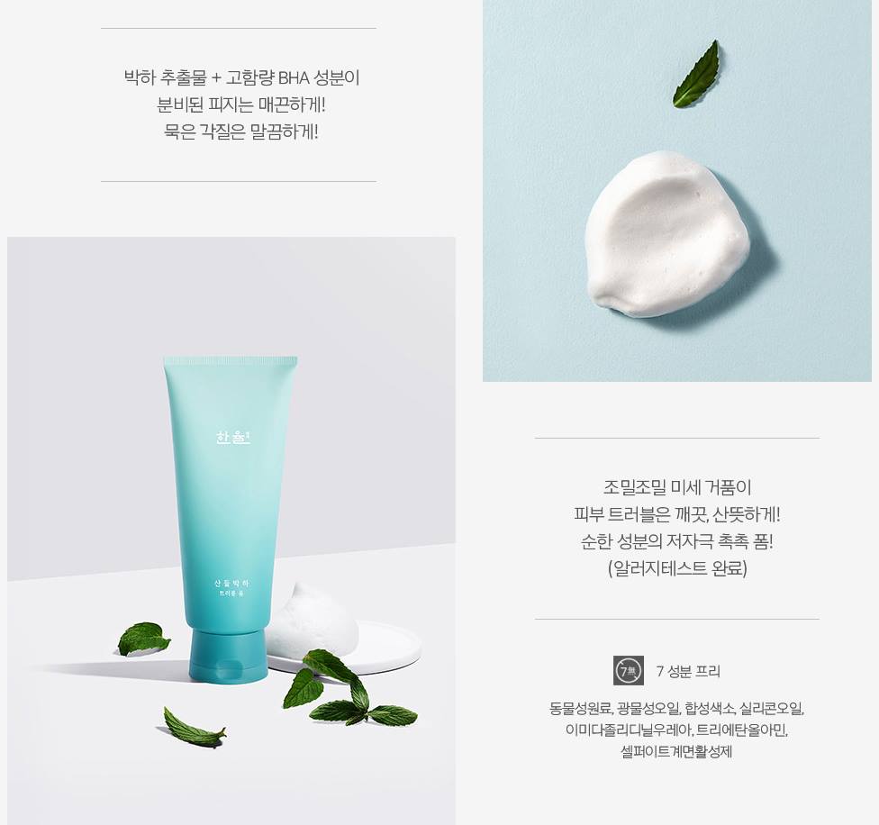 HANYUL Mentha Peppermint Trouble Foam 150ml Acne care Cosmetics