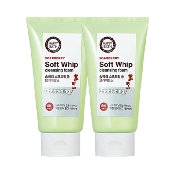 HAPPY BATH SOAPBERRY Soft Whip Cleansing foam Brightening (1+1)