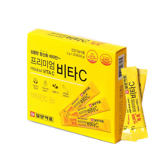 ILYANG PHARM Premium Vita C 20 Sticks Lemon Flavor Daily Health Supplements Energy Vitamin B