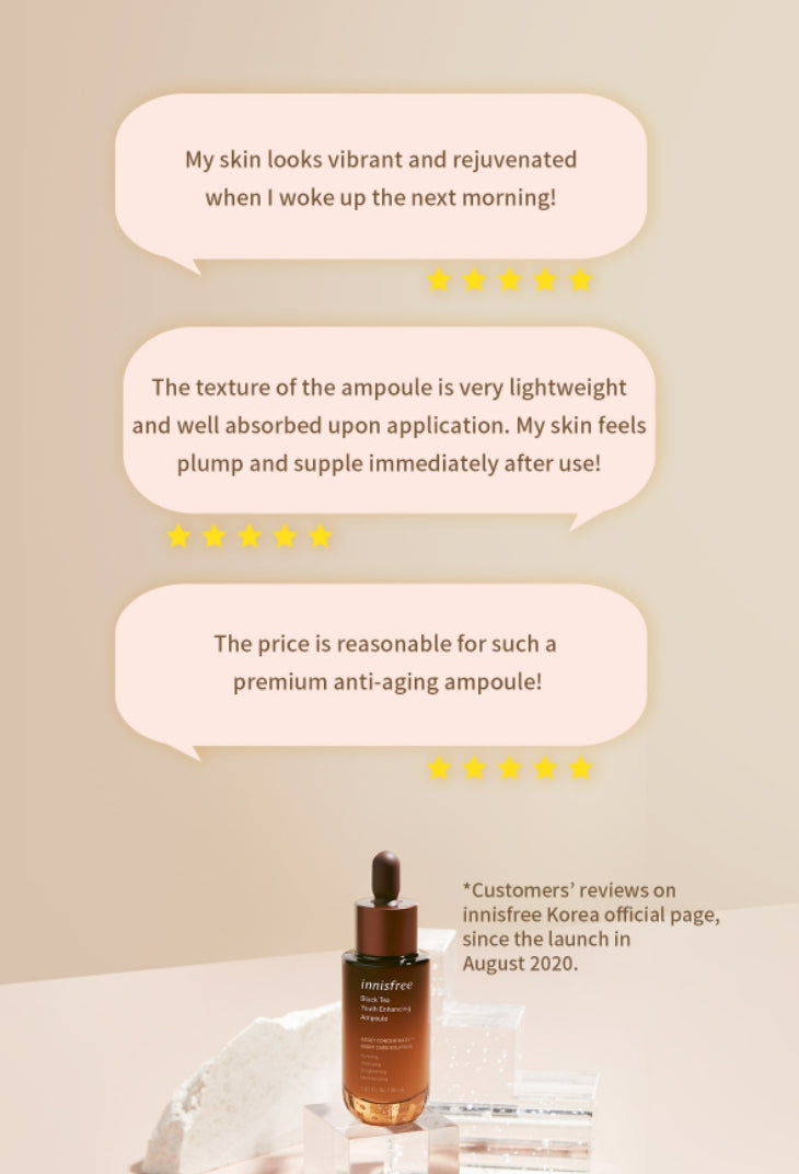 Innisfree Black Tea Youth Enhancing Ampoule 30ml Dry Sensitive Skincare Moisture Hypoallergenic Elasticity