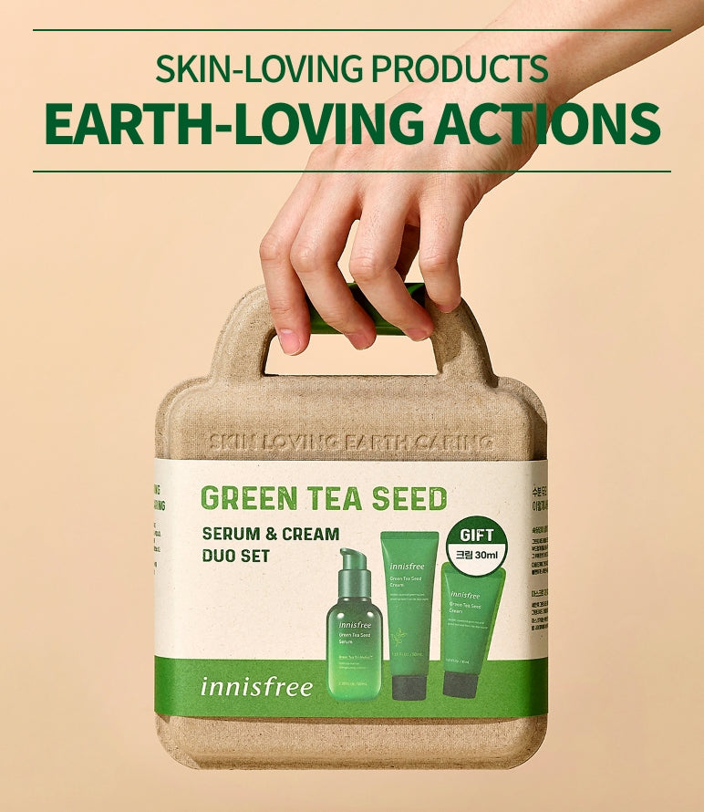 Innisfree Green Tea Seed Serum Cream Duo Set Skincare Barrier Moisture Soothing