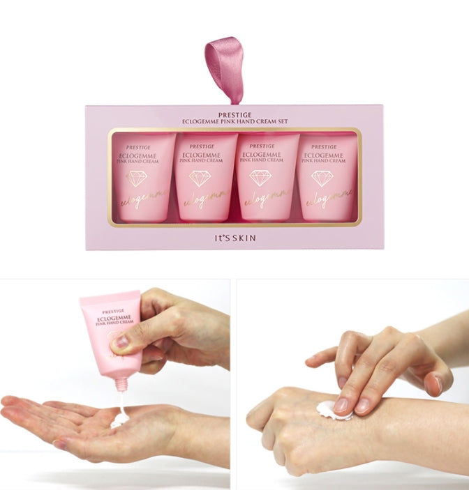 It's Skin Prestige Eclogemme Pink Hand Cream Set Rose Scent Hand Care