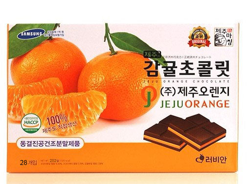 Jeju Orange Chocolate 252g 28p Korean Sweets Foods Snacks Dark cream