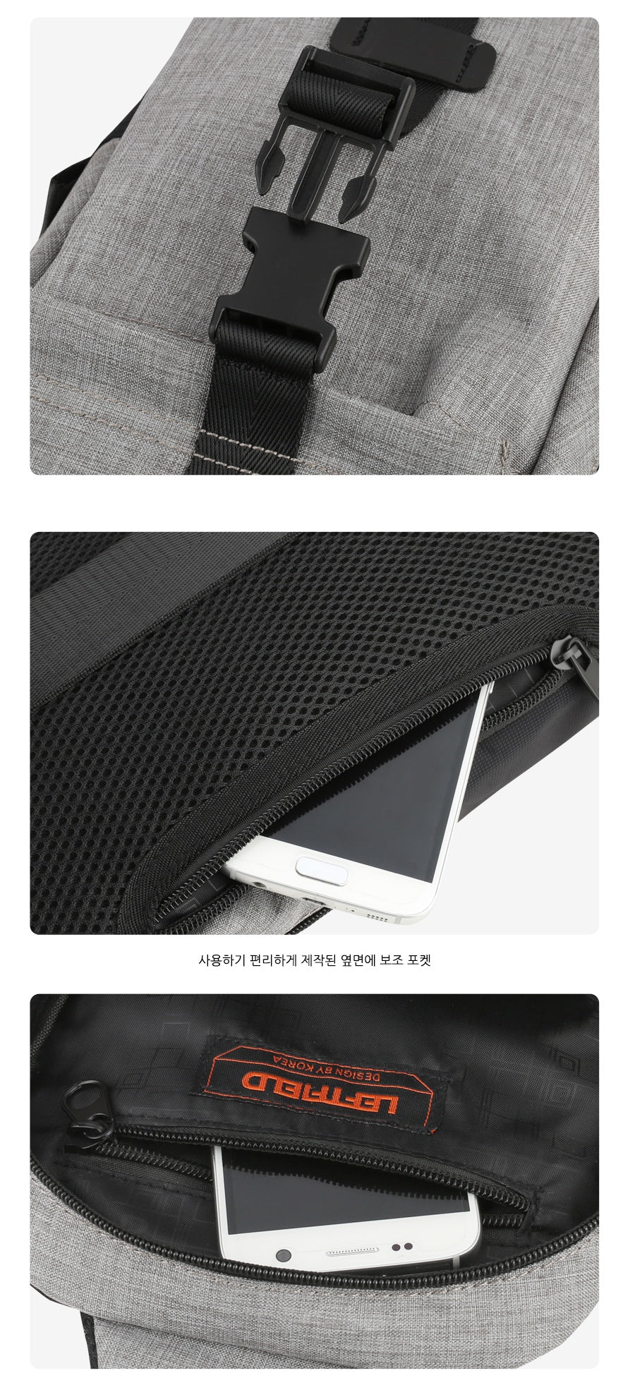 Gray Casual Sling Bags Korean Mens Womens Fashion Kpop Unisex Style