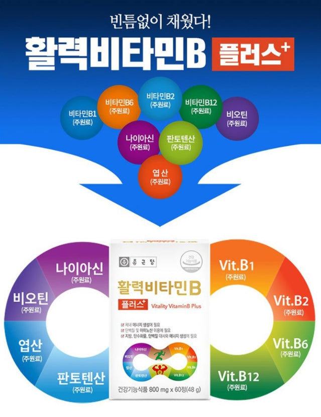 Chong Kun Dang Vitality VitaminB Plus 48g Health Supplements 60 Tablets