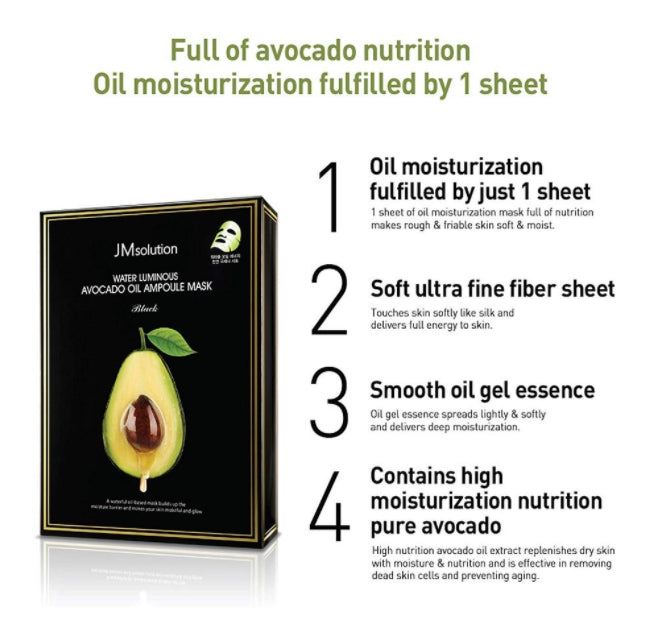 JM Solution Water Luminous Avocado Nourishing In Oil Mask 28ml x 10ea