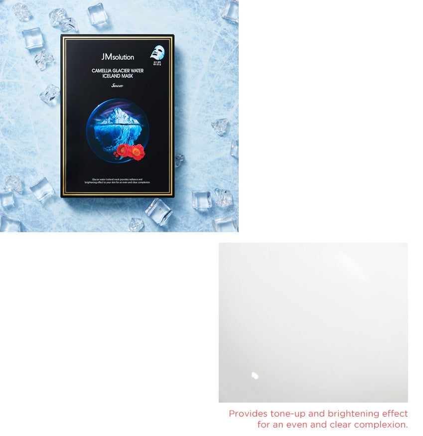 JM Solution Camellia Glacier Water Iceland Mask Snow Moisture Skin Tone up Glow Brightening