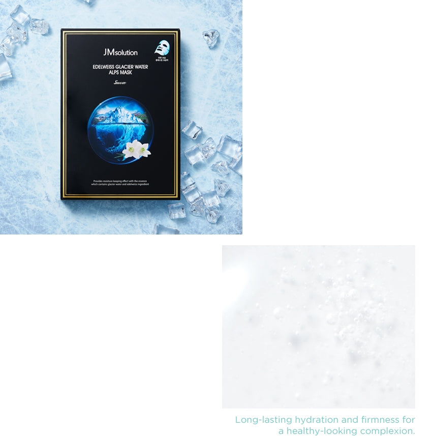 JM Solution Edelweiss Glacier Water Alps Mask Snow Skincare Moisture Barrier Hyaluronic Acid