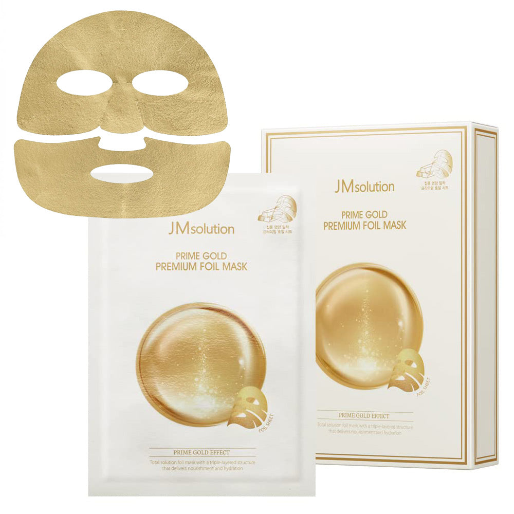 JMsolution Prime Gold Foil Masks 10 Sheets Facial Skin Care Beauty