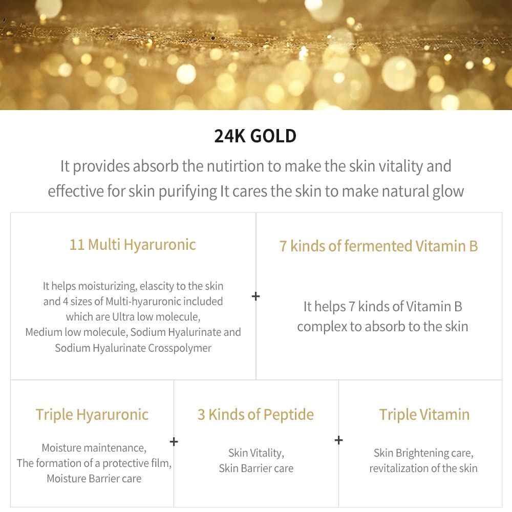 JMsolution Prime Gold Foil Masks 10 Sheets Facial Skin Care Beauty