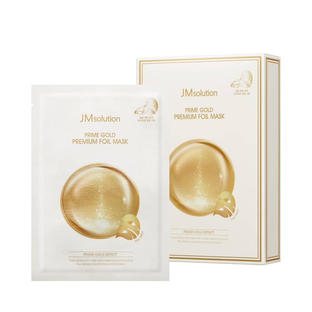 JMsolution Prime Gold Foil Masks 10 Sheets Facial Skin Care Beauty