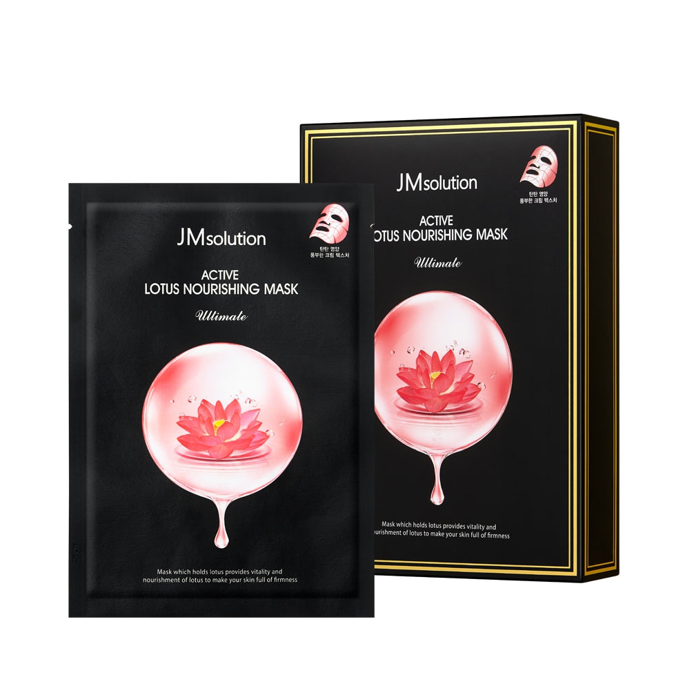 JM Solution Active Lotus Nourishing Masks Ultimate 10 Sheets Moisture Dull Skincare Barrier Elasticity