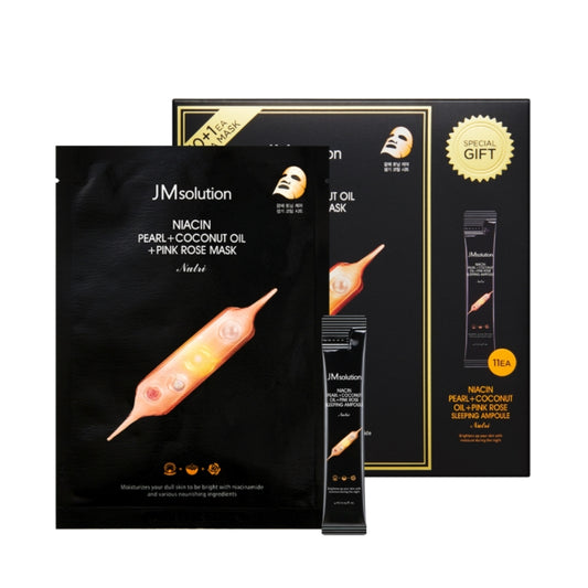 JM solution NIACIN PEARL+COCONUT OIL+PINK ROSE MASK Nutri Face Womens