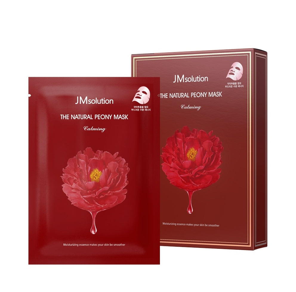 JM Solution The Natural Peony Mask Calming 10 Sheets Moisture Dull Dry Skincare Barrier Amino Hyaluronic acid