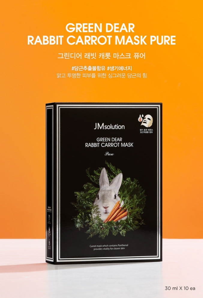 JM Solution Greed Dear Rabbit Carrot Mask Pure Skincare Moisture Brightening