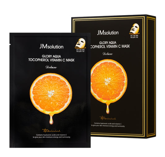 JM solution GLORY AQUA TOCOPHEROL Vitamin C Masks 10 Sheets DELUXE
