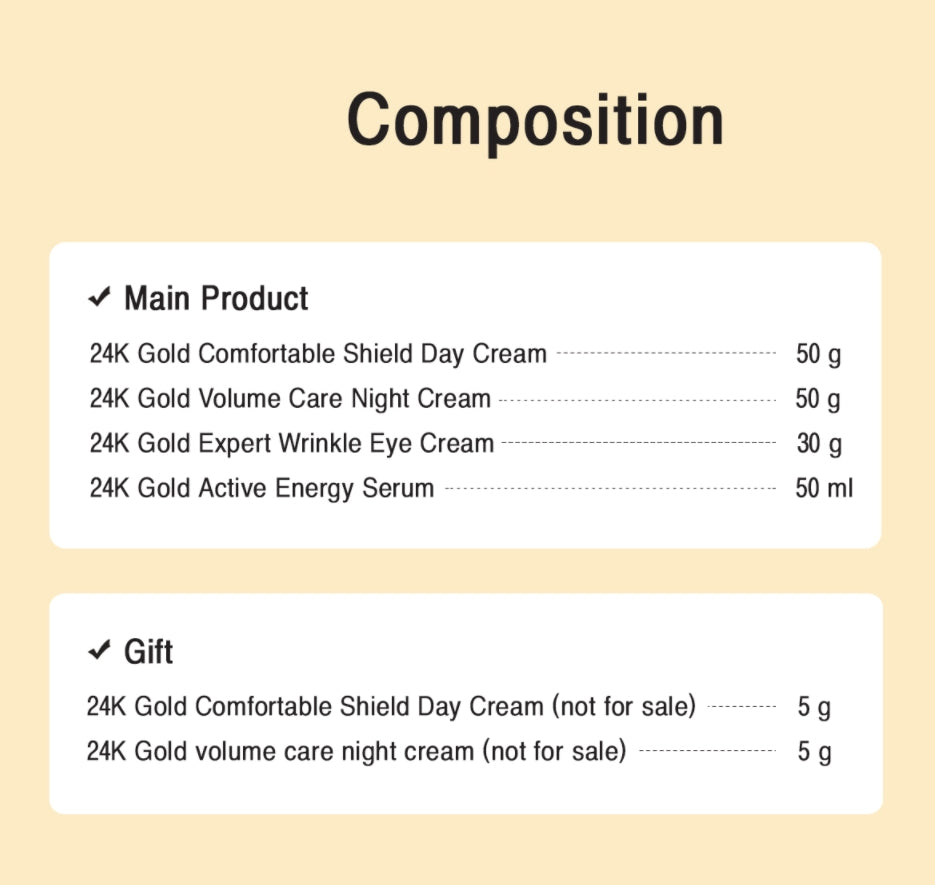 JNN-II Jnn 2 24k Gold Expert Care Set Anti Wrinkles Skin Elasticity Nourishing Moisture