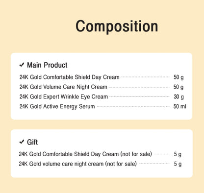 JNN-II Jnn 2 24k Gold Expert Care Set Anti Wrinkles Skin Elasticity Nourishing Moisture