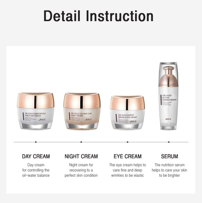JNN-II Jnn 2 24k Gold Expert Care Set Anti Wrinkles Skin Elasticity Nourishing Moisture
