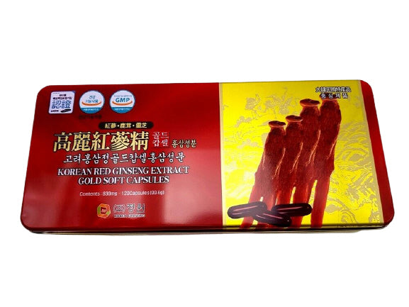 Korean Red Ginseng Extract Gold Soft Capsules 830mg X 120 Tablets 99.6g Vitamin B2 Antler extract