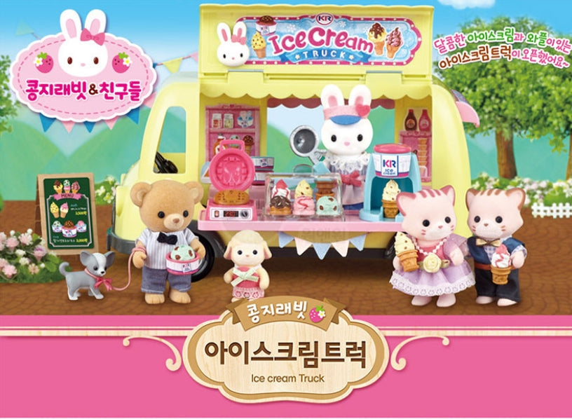 One&One Kongji Rabbit Ice Cream Truck Playset +1PC Rabbit Doll Kids Toy