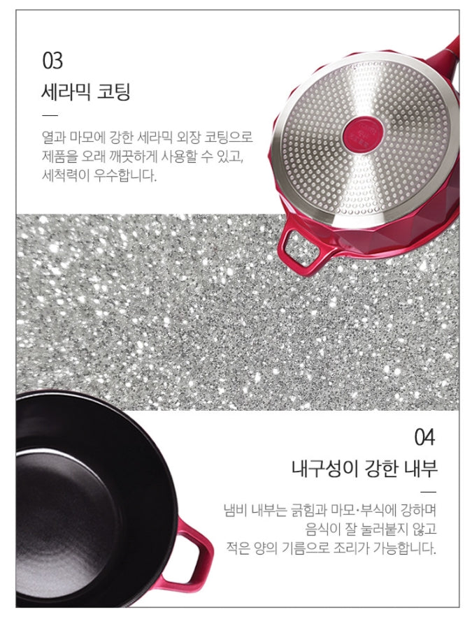 KUC IH Diamond Premium Pot Series Ceramic kitchen Utensil Gas Induction