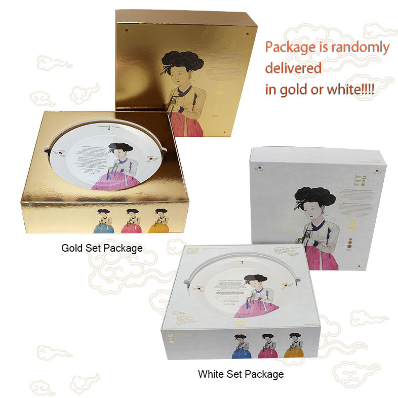 KUC Korean Unique Culture ShinYoonBok Ceramics Circle Plate Gifts Sets