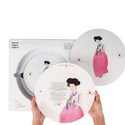 KUC Korean Unique Culture ShinYoonBok Ceramics Circle Plate Gifts Sets