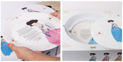 KUC Korean Unique Culture ShinYoonBok Ceramics Circle Plate Gifts Sets