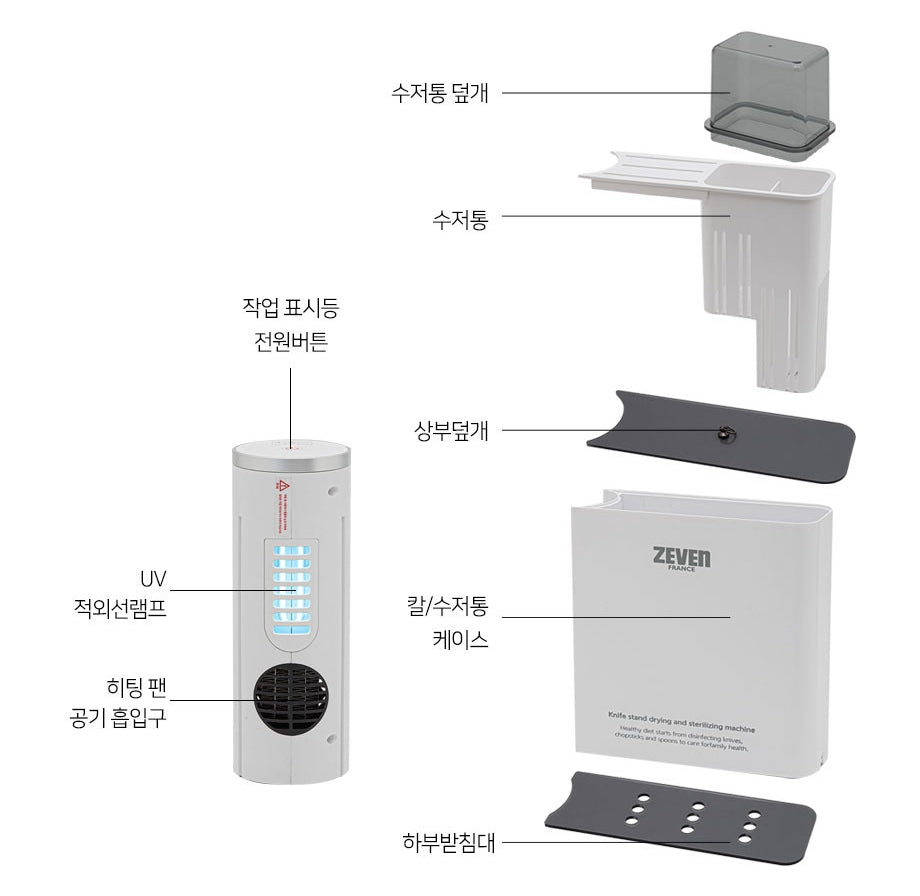 Zeven UV Knife Stand Drying And Sterilizing Machine ES-RZ009UV Kitchen Utensils Sterilizer