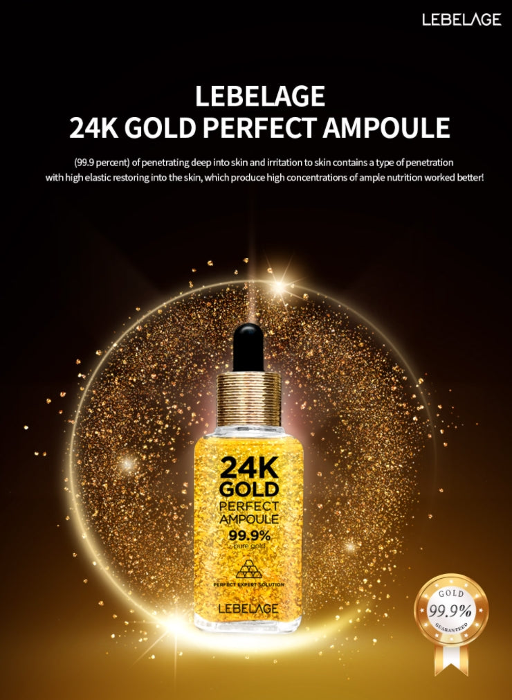 LEBELAGE 24K Gold Perfect Ampoule 50g Skincare Moisture Blemishes Freckles Anti aging
