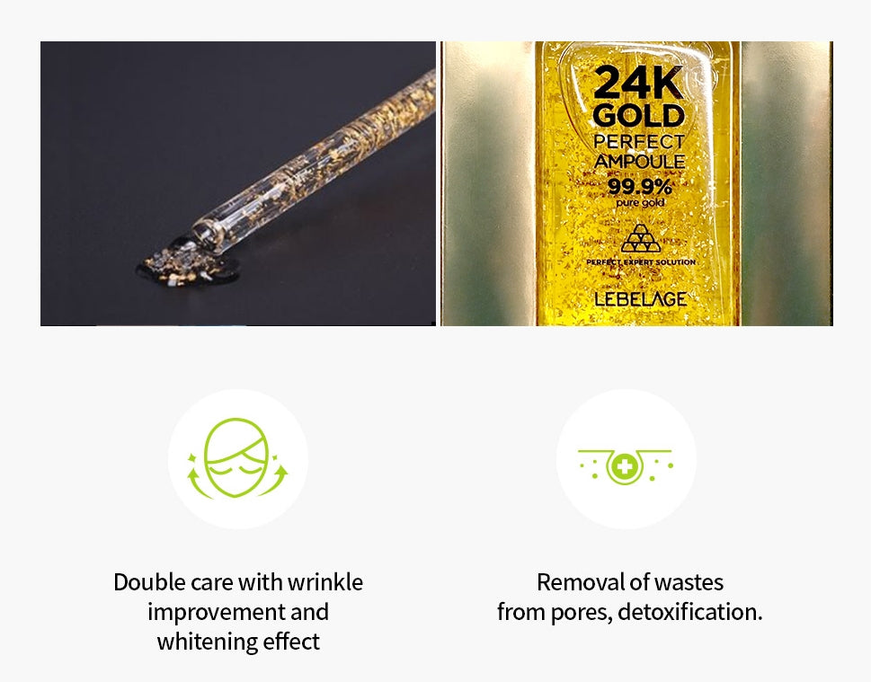 LEBELAGE 24K Gold Perfect Ampoule 50g Skincare Moisture Blemishes Freckles Anti aging