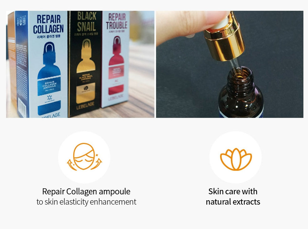 LEBELAGE Repair Collagen Ampoule 30g Sensitive Skincare Moisture Soothing Anti Wrinkles