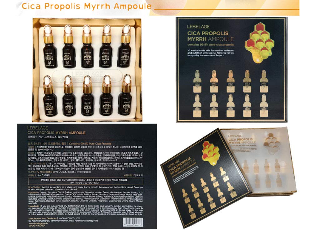 LEBELAGE Cica Propolis Myrrh Ampoule 15ml 10ea Sets Moisture Anti Aging Wrinkles