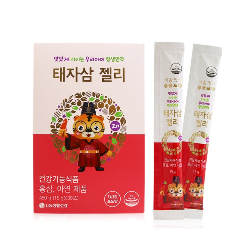 LG Household & Health Care Taejasam Jelly 30p Red Ginseng Kids Health Supplements Zinc Immunity Memory Fatigue Improvement