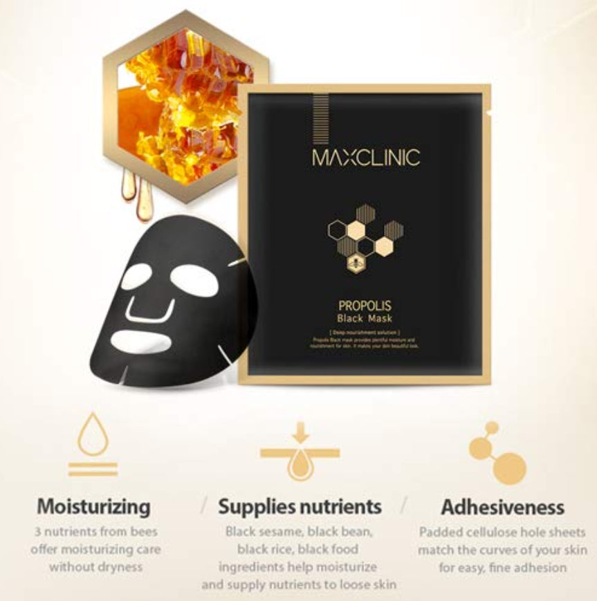 MAXCLINIC Propolis Black Mask Skin Barrier Care Elasticity Moisture