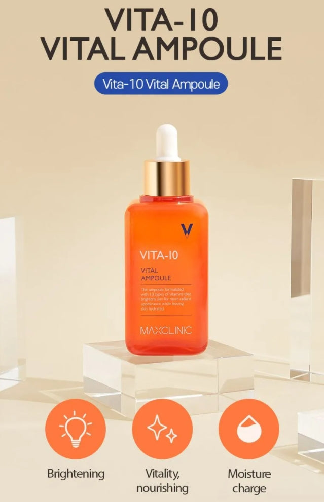 MAXCLINIC VITA-10 Vital Ampoule 100ml skin reviving Care Skintone Moisture