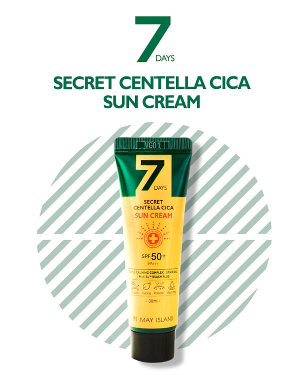 MAY ISLAND 7Days Secret Centella Cica Sun Cream 30ml soothes moisture