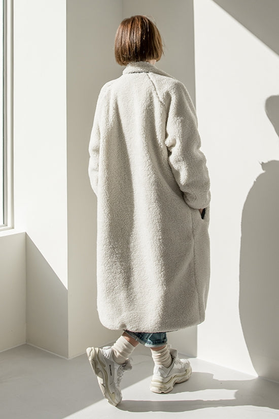 Ivory Fleece Long Coats
