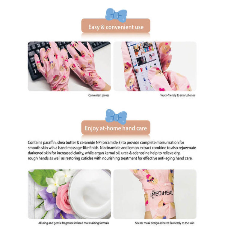 MEDIHEAL LINE FRIENDS Theraffin Hand Mask Moisturizing Cuticle Care