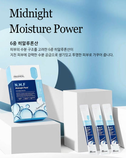 MEDIHEAL NMF Midnight Pack 16pcs Dry Skin Hyaluronic Moisturizing Glow